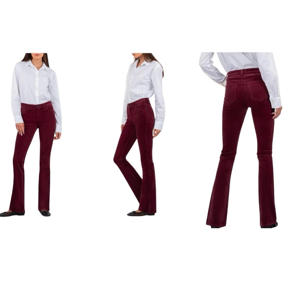 KUT High Rise Corduroy Pants – Karen Baby Bootcut – Burgundy
